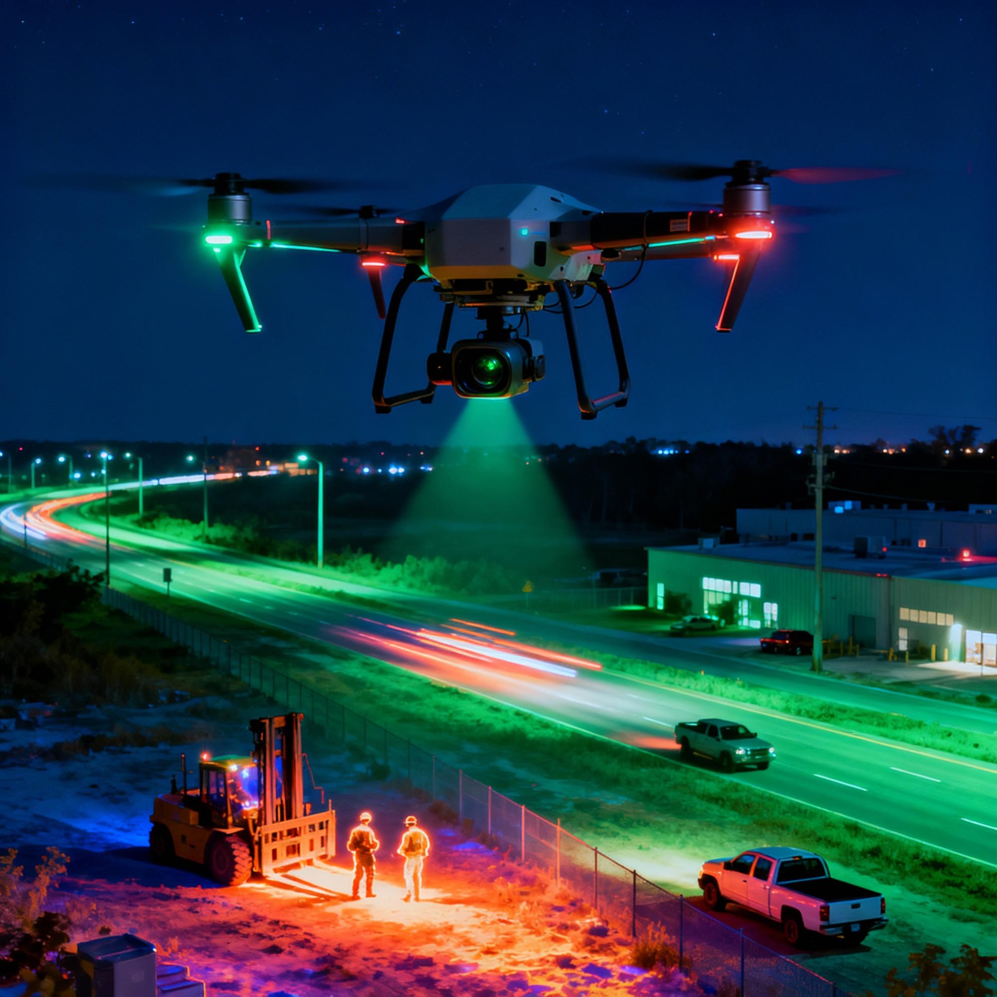 Low-Light Monitoring: Enables effective observation during nighttime or low-visibility conditions. Flexible & Mobile: Offers greater coverage and mobility compared to fixed cameras. Cost-Effective: Reduces expenses associated with traditional stationary surveillance systems. Thermal & Night Vision: Detects movement, heat signatures, and irregularities even in complete darkness. Real-Time Observation: Provides live monitoring of remote or hard-to-reach areas. Enhanced Security: Improves management, control, and protection of assets after dark.